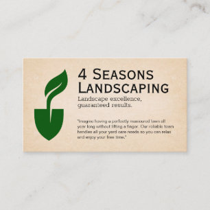 Schop en blad Logo tuinarchitect Visitekaartje