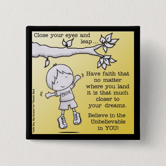 Schop van het geloof vierkante button 5,1 cm (Voorkant)