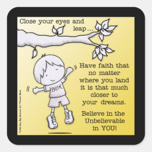 Schop van het geloof vierkante sticker