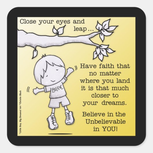 Schop van het geloof vierkante sticker (Voorkant)