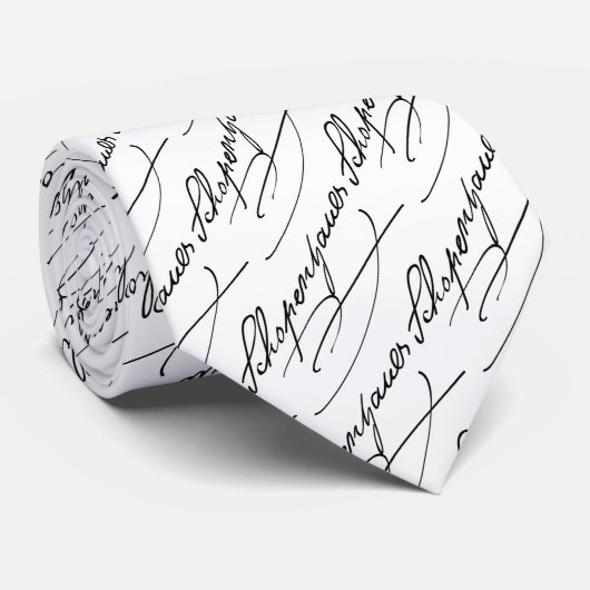Schopenhauer Handtekening Stropdas (Opgerold)