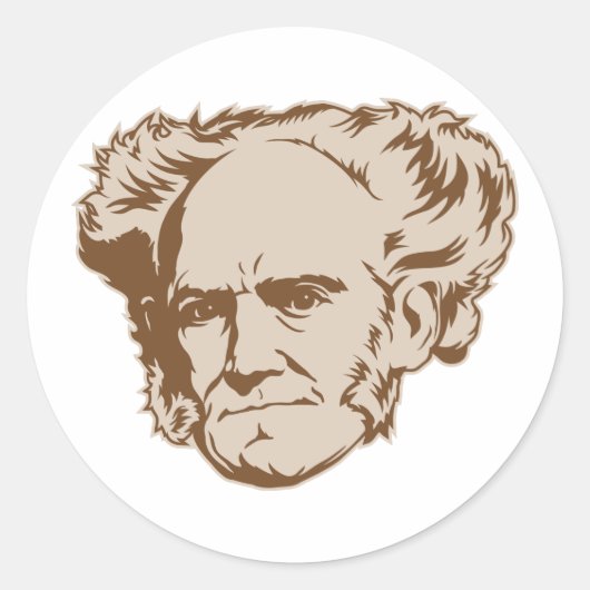Schopenhauer Portret Sticker (Voorkant)