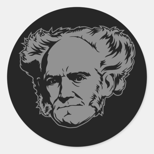 Schopenhauer Portret Sticker (Voorkant)