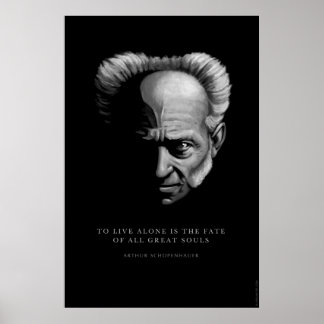 Schopenhauer Quote: Alleen leven Poster