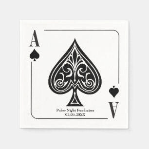 Schoppen Aas Speelkaart, Poker, Casino Nacht Servet