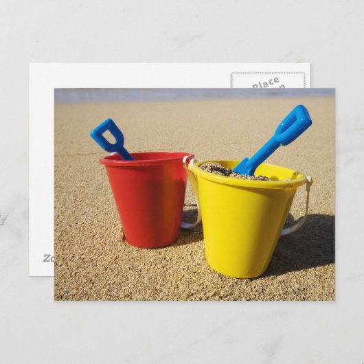 Schoppen en Emmers op Zandig Strand Briefkaart (Voorkant / Achterkant)