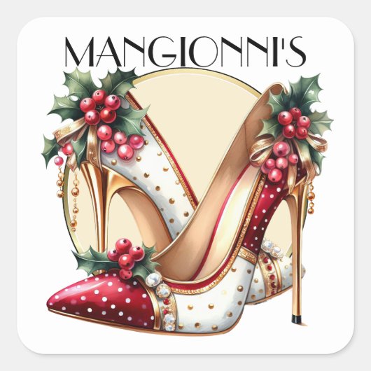 Schoppen op hoge hakken vierkante sticker (Voorkant)