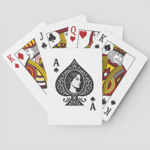 Schoppenaas - Lady Cameo filigraan embleem Pokerkaarten
