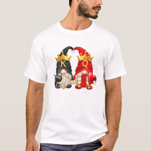 Schoppenkoning en hartenkoningin met grappige reuz t-shirt