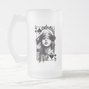Schoppenvrouw (Stijl 5) Fijne Kunsttekening Matglas Bierpul