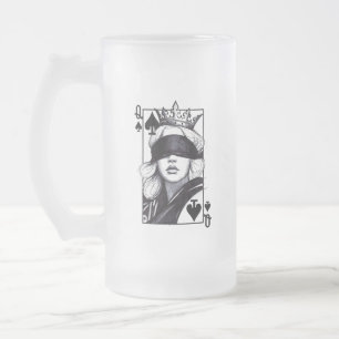 Schoppenvrouw (Stijl 7) Fijne Kunsttekening Matglas Bierpul