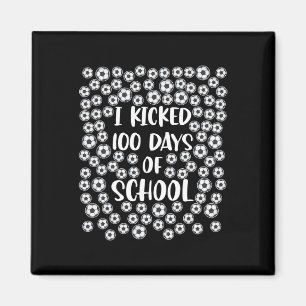 Schopte 100 dagen van School Soccer Player Student Magneet