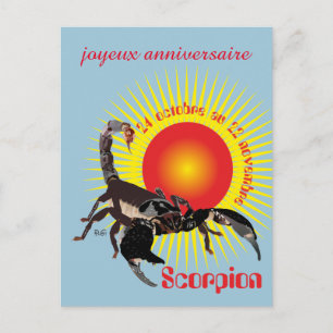 Schorpioen 24 octobre au 22 novembre Cartes postal Briefkaart
