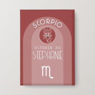 Schorpioen aangepaste verjaardag - Zodiac - Modern Button