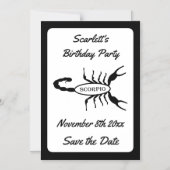 Schorpioen Black Schorpioen Sterrenbeeld Save the Magnetische Uitnodiging (Voorkant)