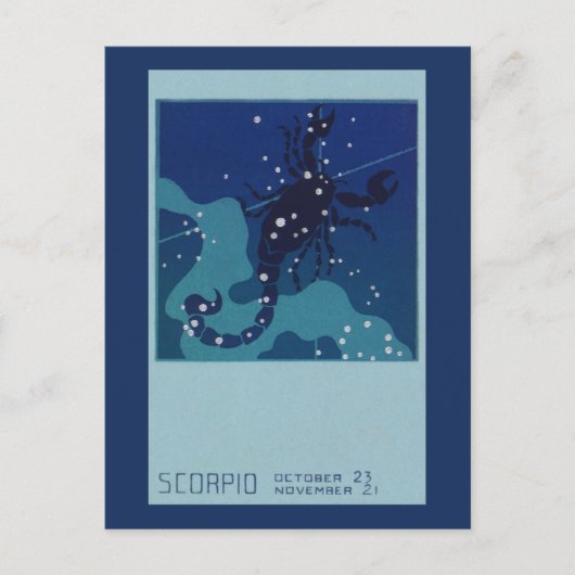 Schorpioen Constellation, Zodiac Astrologie Briefkaart (Voorkant)