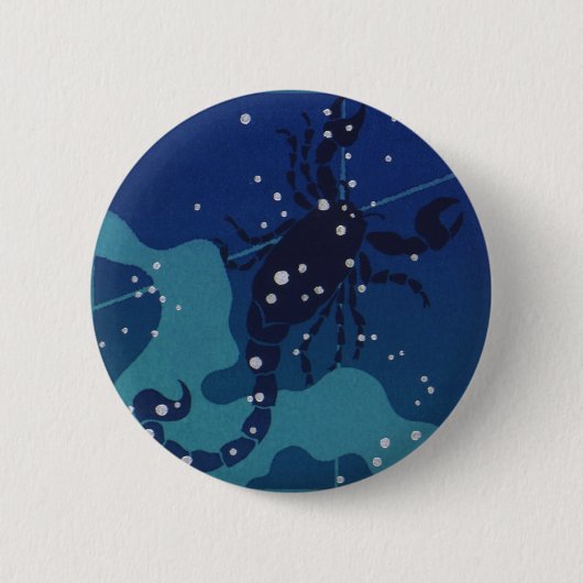 Schorpioen Constellation,  Zodiac Astrologie Ronde Button 5,7 Cm (Voorkant)