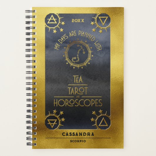 Schorpioen Dark Zodiac: Tea Tarot Horoscoop Goud Planner (Voorkant)