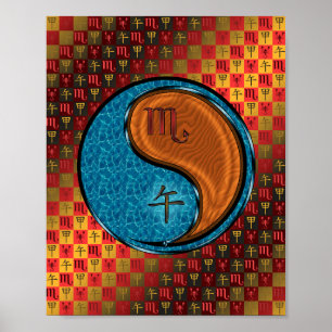 Schorpioen en houten paard poster