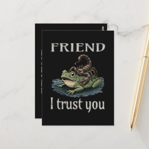 Schorpioen en Kikker - Vriend, Ik Vertrouw Je Briefkaart
