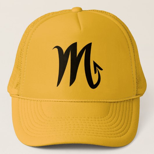 Schorpioen geel gouden hoed trucker pet (Voorkant)