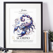 Schorpioen gepersonaliseerde elegante dierenriem W Poster