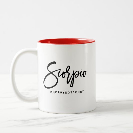 Schorpioen Horoscoop Modern Script Dierenriem Teke Tweekleurige Koffiemok (Links)