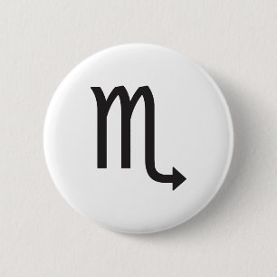 SCHORPIOEN, HOROSCOOP SYMBOOL RONDE BUTTON 5,7 CM