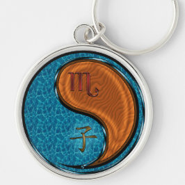 Schorpioen & Hout Rat Sleutelhanger