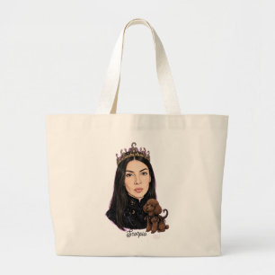 Schorpioen Meisje met Poodle – Zodiac Horoscoop Grote Tote Bag