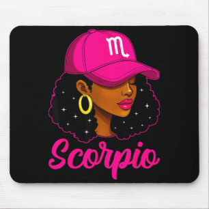 Schorpioen Meisje Roze Pet Zodiac Verjaardag Afro Muismat
