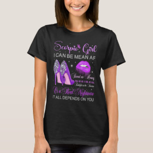 Schorpioen Meisje Verjaardag Hoge Hakken Druppende T-shirt