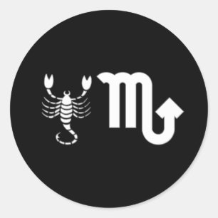 Schorpioen met symbool ronde sticker
