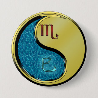 Schorpioen & Metaal Slang Ronde Button 7,6 Cm