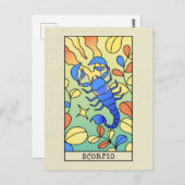 Schorpioen Sterrenbeeld Abstracte Kunst Vintage Briefkaart (Voorkant / Achterkant)