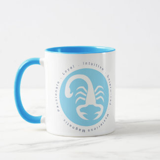 Schorpioen Sterrenbeeld Blauw en Wit Mok