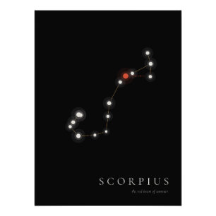 Schorpioen Sterrenbeeld Poster – Goud op Zwart Perfect Poster