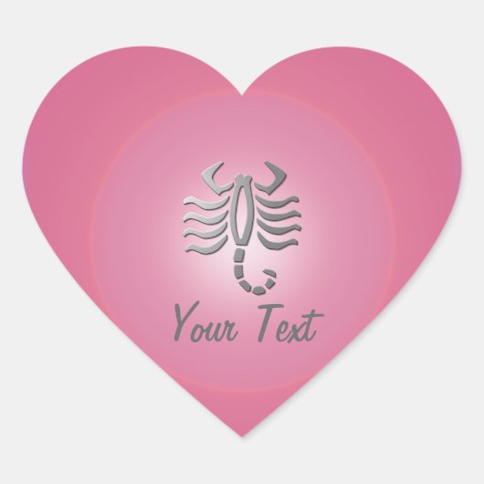 Schorpioen sterrenbeeld Roze Hart Hart Sticker (Voorkant)