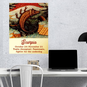 Schorpioen sterrenbeeld Verjaardag Folie Afdrukken