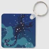 Schorpioen Sterrenbeeld, Vintage Zodiac Astrologie Sleutelhanger (Achterkant)