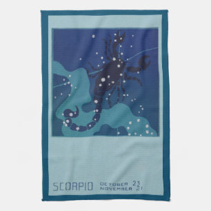 Schorpioen Sterrenbeeld, Vintage Zodiac Astrologie Theedoek