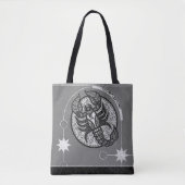 Schorpioen sterrenbeeld Zwart-wit Mandala Draagtas (Voorkant)