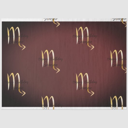 Schorpioen Verjaardag Kleur Wrap Tissuepapier (Voorkant)