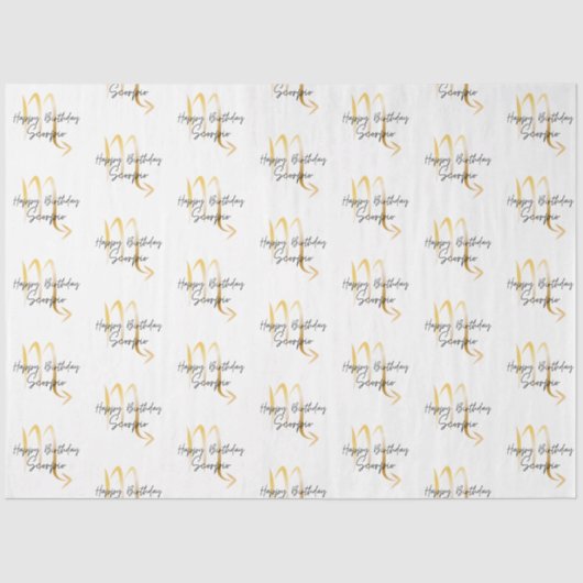 Schorpioen Verjaardags Wrap Tissuepapier (Voorkant)