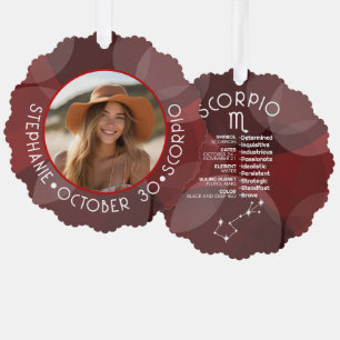 Schorpioen Zodiac Astrologie Foto Aangepaste geboo Ornament Kaart