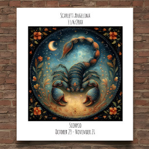 Schorpioen Zodiac Astrologie Naam & Verjaardag Poster