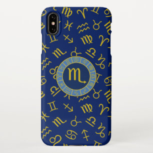 Schorpioen Zodiac + Astrologie Symbolen Patroon Gl iPhone XS Max Hoesje