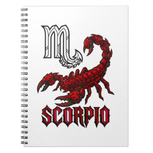 Schorpioen Zodiac Chrome Glyph Kristallijne Schorp Notitieboek