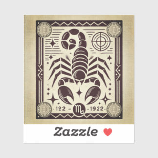 Schorpioen Zodiac Custom-Cut Vinyl Sticker Retro