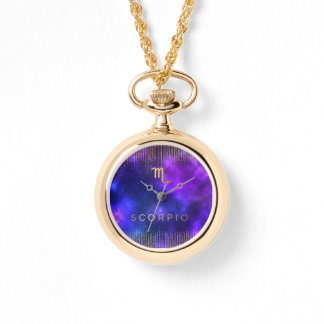 Schorpioen Zodiac Custom Goud Wrap-Around Horloge